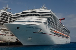 Carnival Freedom at her berth in Cozumel today. Photo © 2015 Aaron Saunders