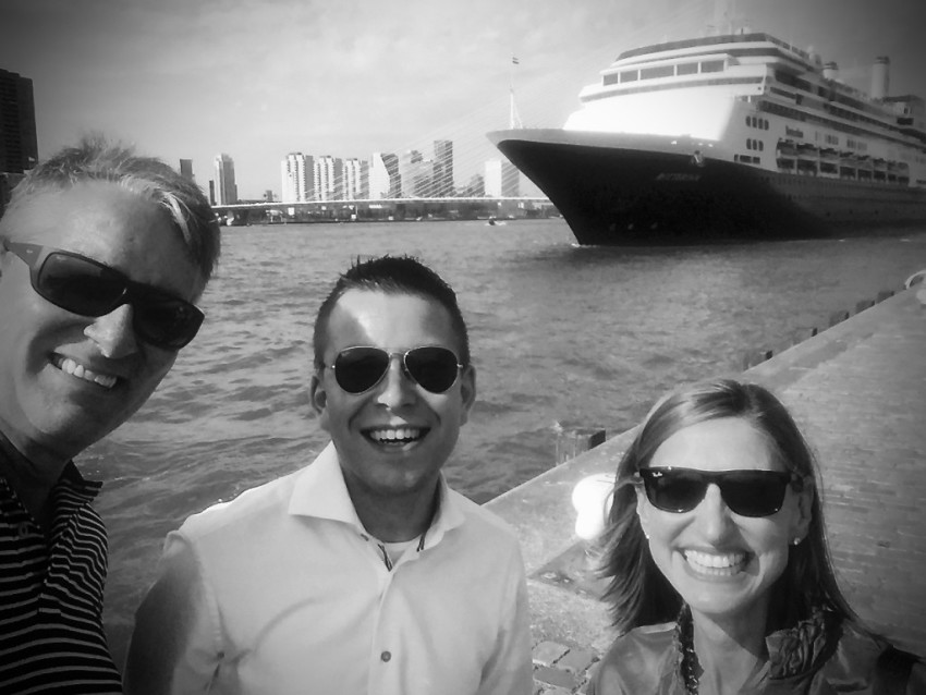With Rotterdam Cruise Director Michael Langley and Holland America Line’s Jerrol Golden. © 2015 Ralph Grizzle