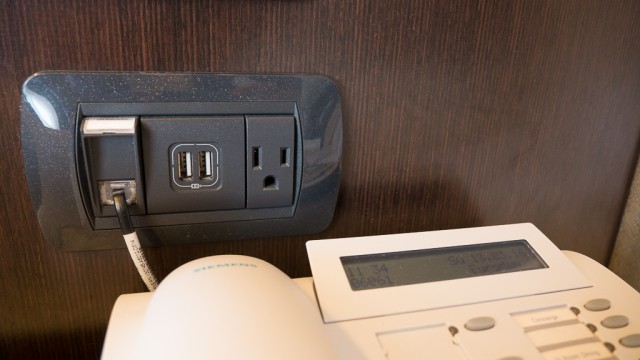 Bedside USB outlets, a nice touch.