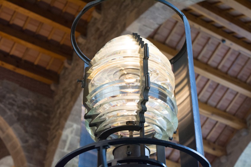 An old lighthouse lamp.