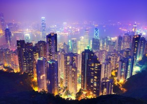 Hong Kong Skyline at Night.