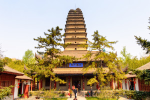 Small (Little) Wild Goose Pagoda, XIan, Shaanxi, China. One of the popular touristic destination in XIan
