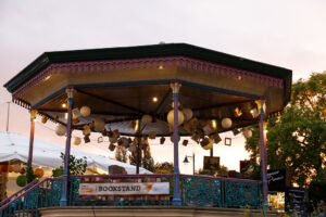 Decorated pavilion at literature festival