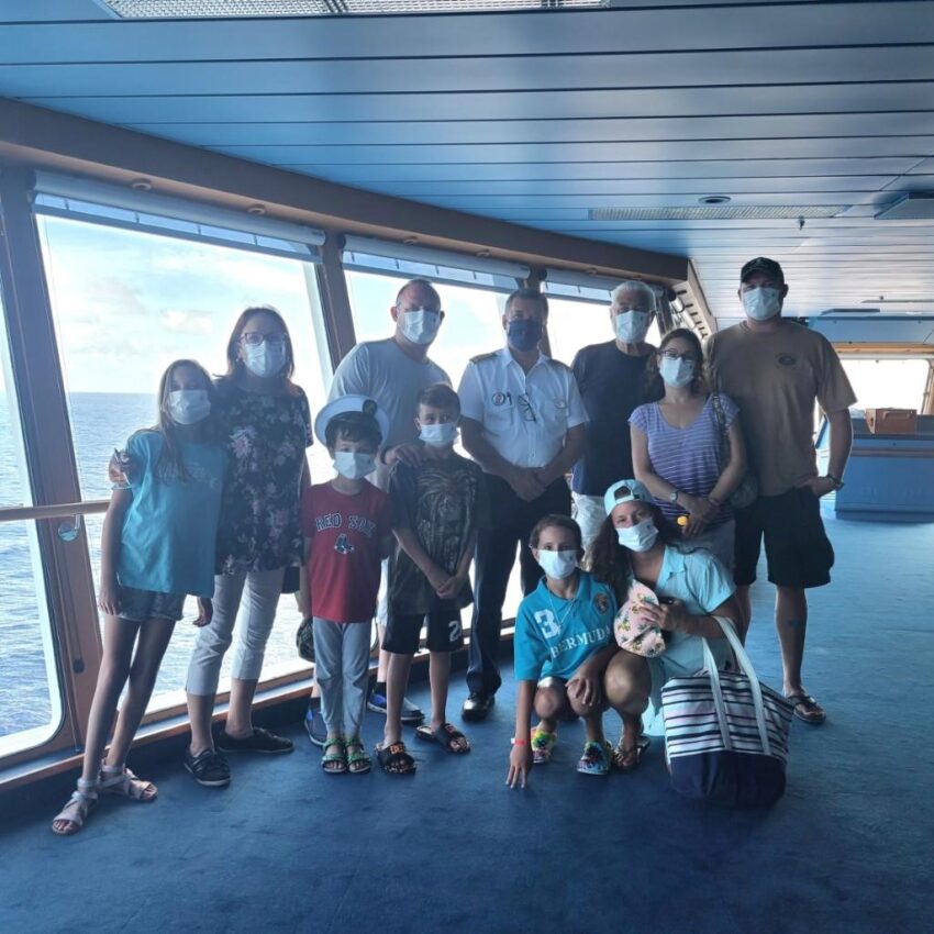 family photo on cruise ship
