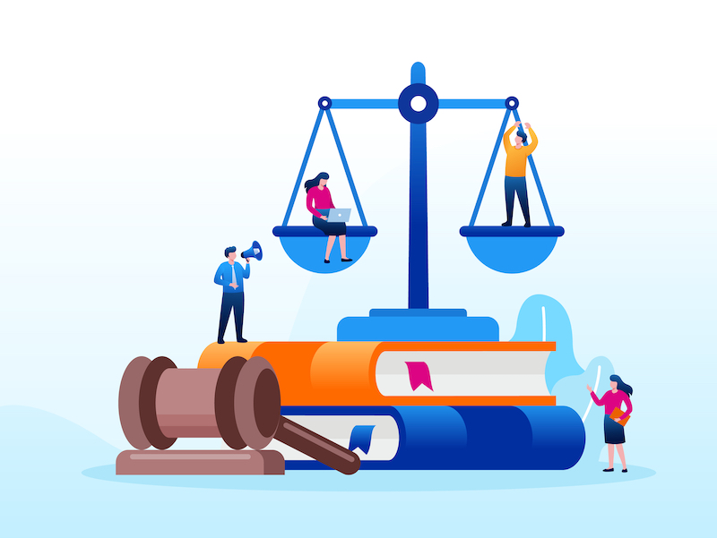 Legal law justice service illustration flat vector template
