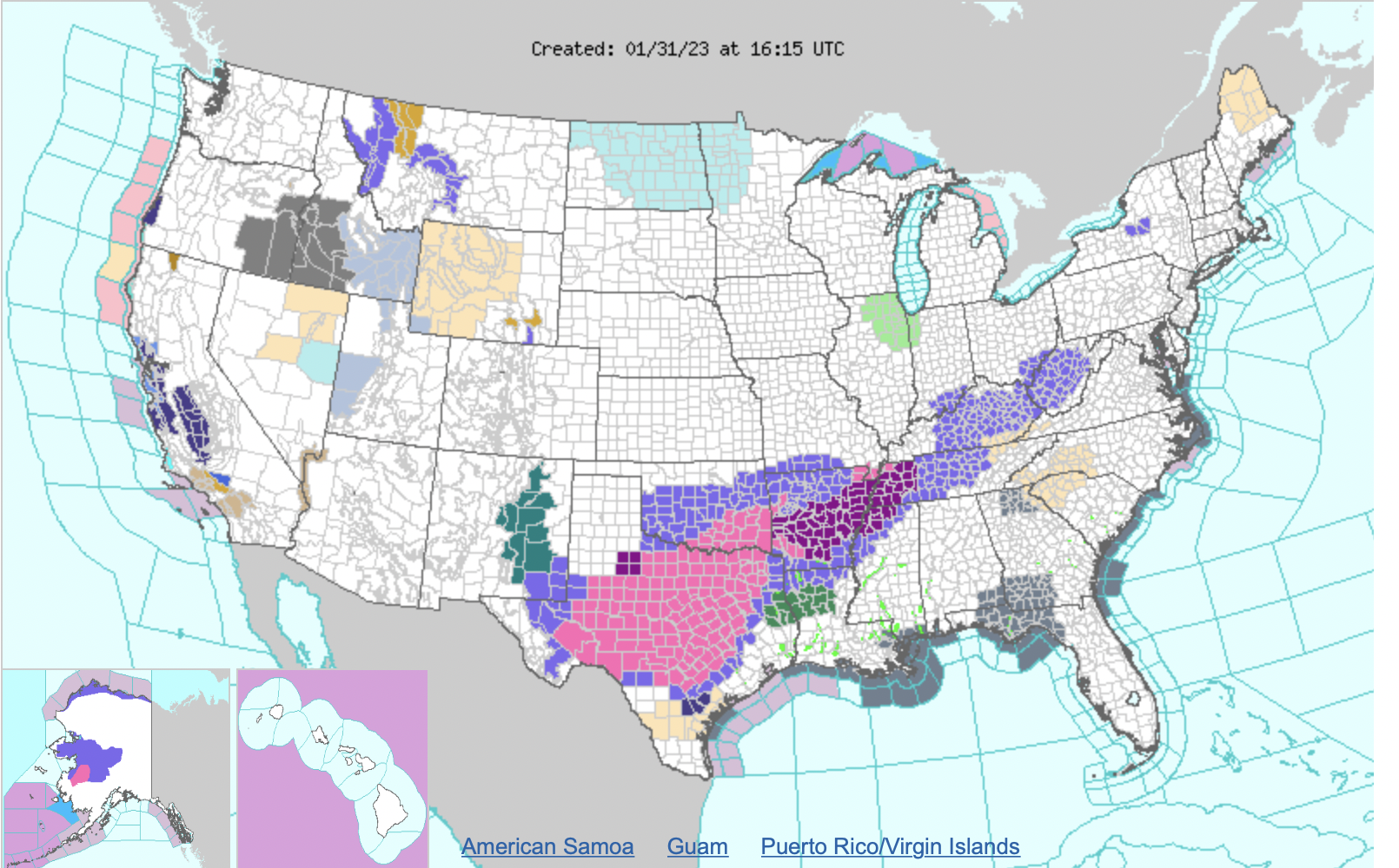 National weather service map