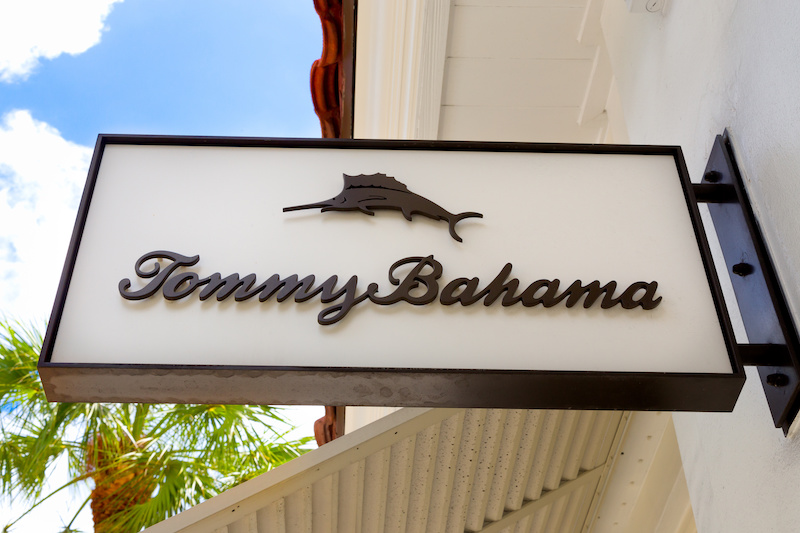 Tommy Bahama Clothing Store Sign and Logo.