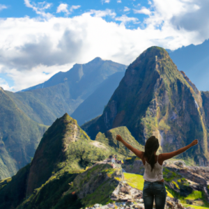 AI Generated image of woman at Machu Picchu