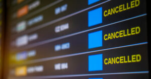 View of Delayed and Cancelled flight display on Flight boarding