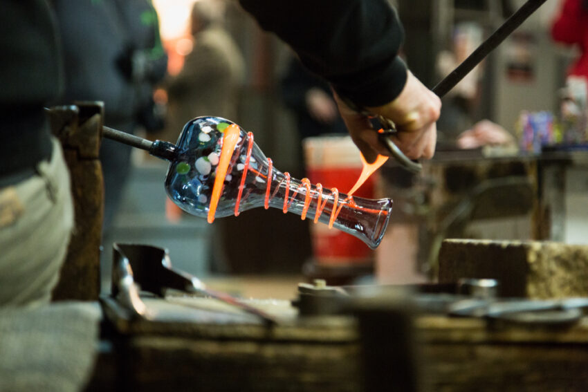 Glassblowing sculpture in Venice Italy