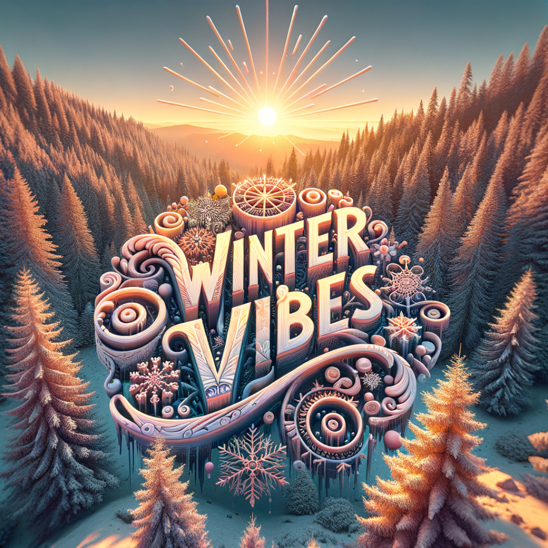 Wreath saying "Winter Vibes"