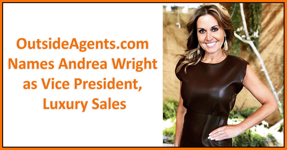 Image of Andrea Wright with text, "OutsideAgents.com Names Andrea Wright as Vice President, Luxury Sales"