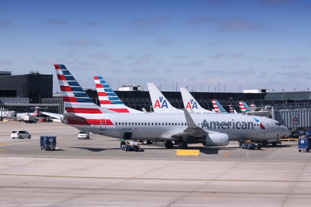 CHICAGO, UNITED STATES - APRIL 1, 2014: American Airlines fleet at O'Hare Airport in Chicago. With 106 million pax in 2011, AA is the 5th largest airline worldwide.